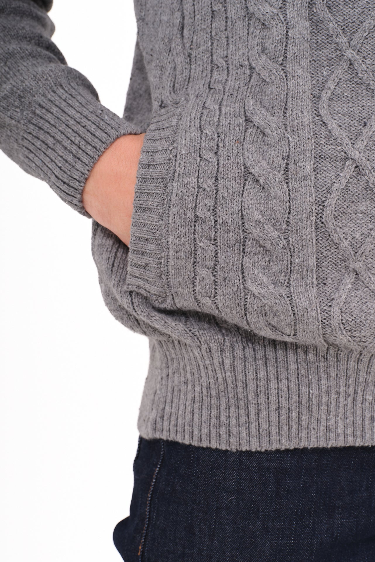 ΑΝΔΡΙΚΗ ΓΚΡΙ ΖΑΚΕΤΑ CARDIGAN LES GENT'S ΜΕ ΣΧΕΔΙΟ ΣΤΗΝ ΠΛΕΞΗ